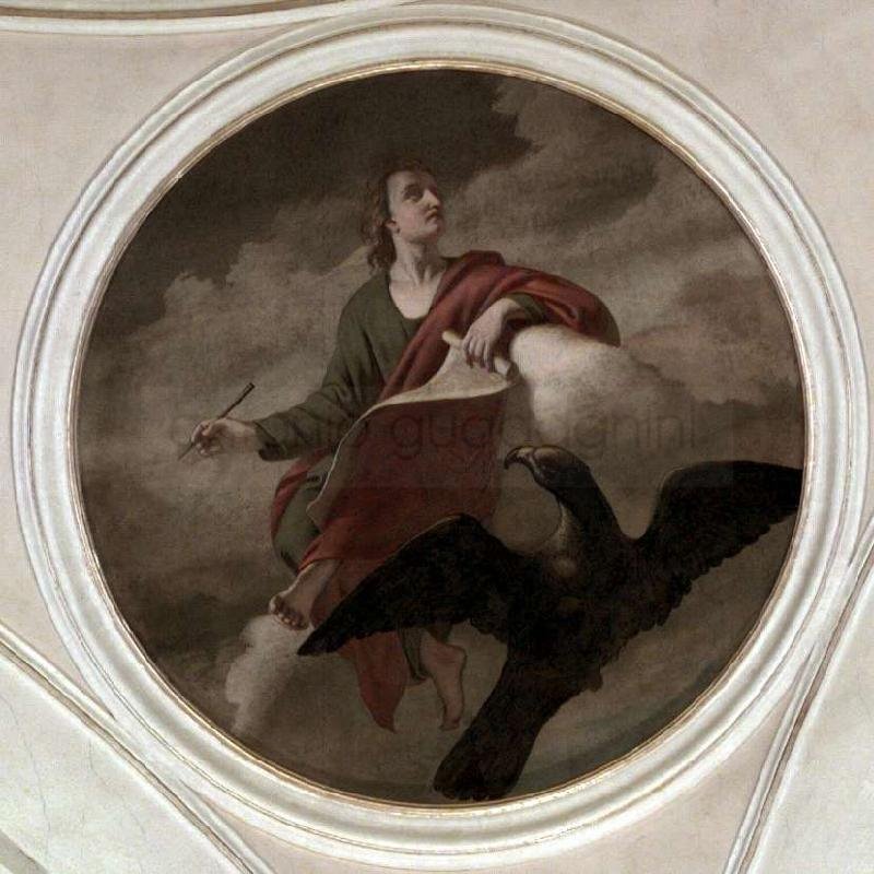 San Giovanni evangelista - 1869 - affresco - chiesa dei Santi Nazario e Celso - Curnasco (BG)